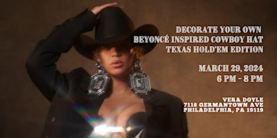 Primaire afbeelding van Decorate Your Own Beyoncé Inspired Cowboy Hat: Texas Hold'Em Edition