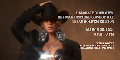 Imagen principal de Decorate Your Own Beyoncé Inspired Cowboy Hat: Texas Hold'Em Edition