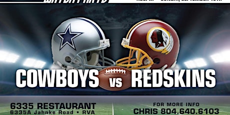 Cowboys- Redskins WATCH Party- FREE! primary image