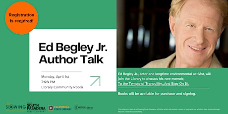 Ed Begley Jr. Author Talk