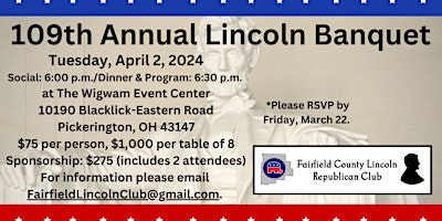 Primaire afbeelding van 109th Annual Lincoln Banquet