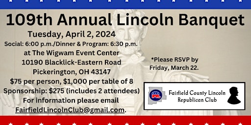 Immagine principale di 109th Annual Lincoln Banquet 