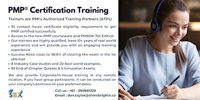 Primaire afbeelding van PMP Live Instructor Led Certification Training Bootcamp Adelaide, SA