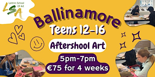 (B) Teen Art ,12-16 yrs, 4 Wed's  5-7pm. Apr 10th, 17th, 24th & May 1st primary image