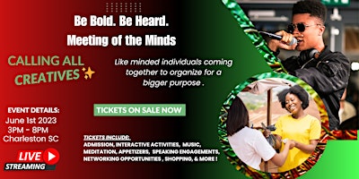 Imagem principal do evento Be Bold. Be Heard : Meeting of the Minds