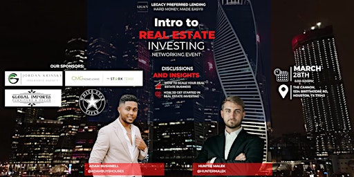 Primaire afbeelding van Intro to Real Estate Investing Networking Event 3/28/24