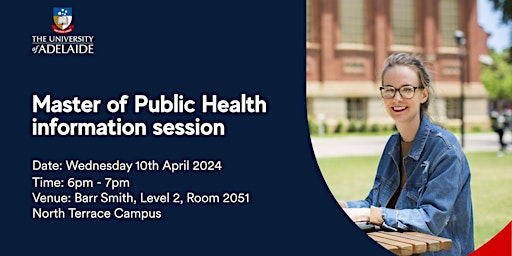 Hauptbild für University of Adelaide -Master of Public Health information session