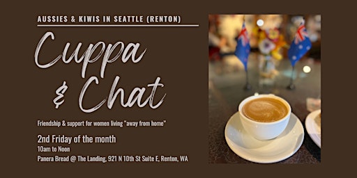 Imagem principal do evento Aussies & Kiwis in Seattle - Cuppa and Chat (Renton)