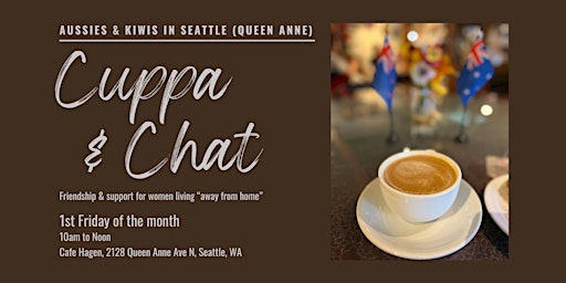 Immagine principale di Aussies & Kiwis in Seattle - Cuppa and Chat (Queen Anne) 