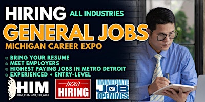 Primaire afbeelding van Michigan General Jobs & Entry Level Jobs Fair