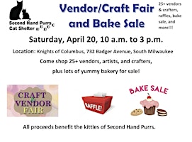 Primaire afbeelding van Spring Vendor/Craft Fair & Bake Sale Saturday, April 20