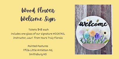 Primaire afbeelding van Painted Pastures Wood Flower Welcome Sign