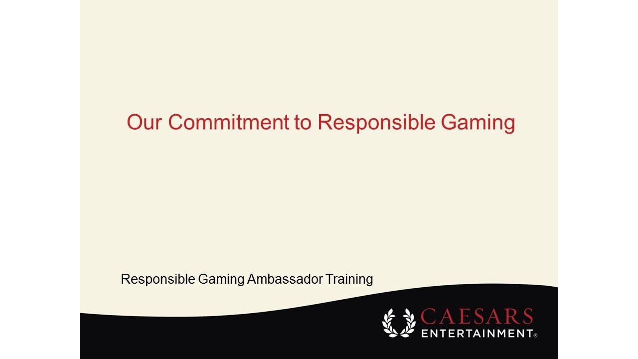 Responsible Gaming Ambassador Training - See BELOW