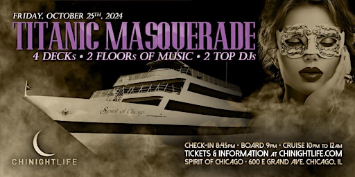 Immagine principale di Chicago Halloween Party Cruise | Pier Pressure® Titanic Masquerade 