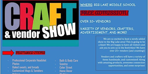 Imagen principal de Big Lake Vendor and Craft Show