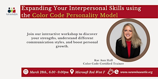 Imagem principal do evento Expanding Your Interpersonal Skills using the Color Code Personality Model