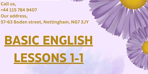 Imagem principal do evento Basic English Lessons 1-2-1