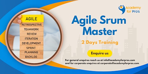 Agile Scrum Master 2 Days Training in Pittsburgh, PA primary image