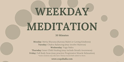 Weekday Meditation, Bradford, PA | Reflect, Prepare, Rejuvenate | Online primary image