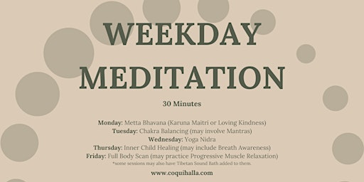 Weekday Meditation, Cary, IL | Reflect, Prepare, Rejuvenate | Online primary image