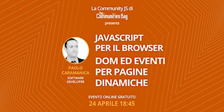 Imagen principal de JavaScript per il Browser: DOM ed eventi per pagine dinamiche・JS TCB 5