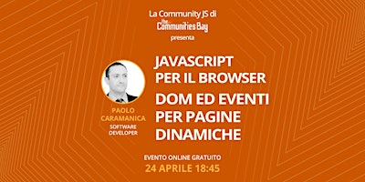 Hauptbild für JavaScript per il Browser: DOM ed eventi per pagine dinamiche・JS TCB 5