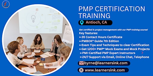 4 Day PMP Classroom Training Course in Antioch, CA primary image