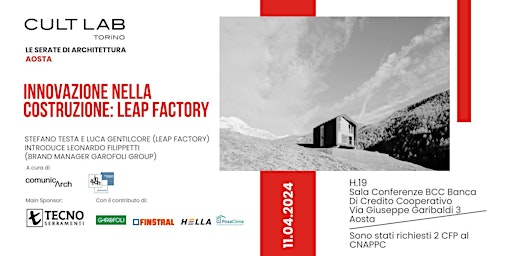 Image principale de LE SERATE DI ARCHITETTURA AOSTA: LEAP FACTORY