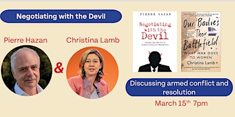 Imagen principal de Negotiating with the Devil - Pierre Hazan & Christina Lamb In Conversation