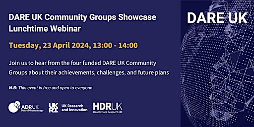 Primaire afbeelding van DARE UK Community Groups Showcase Lunchtime Webinar