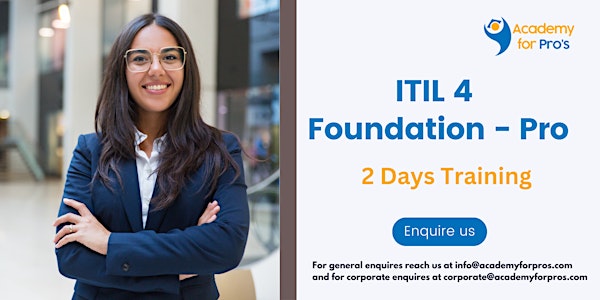 ITIL 4 Foundation - Pro  2 Days Training in Costa Mesa, CA