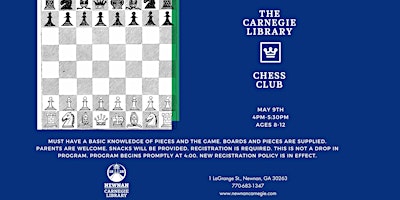 Imagem principal do evento Chess Club for ages 8-12