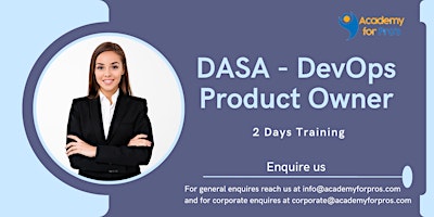 Image principale de DASA - DevOps Product Owner 2 Days Training in Columbia, MD