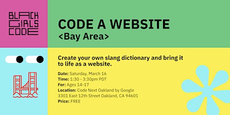 Black Girls Code Bay Area: CODE a Website! (ages: 14-17) primary image