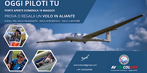 Primaire afbeelding van OGGI PILOTI TU - OPEN DAY SCUOLA DI VOLO IN ALIANTE