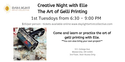 Imagem principal do evento Creative Night with Elle - Learn the Art of Gelli Printing