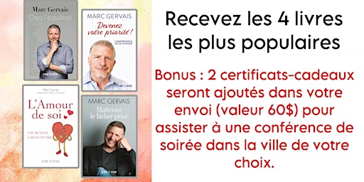 Image principale de Recevez mes 4 livres les plus populaires + bonus 2 billets