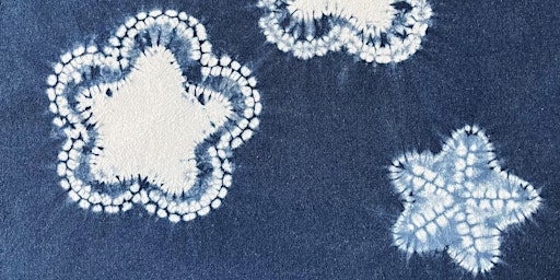 Primaire afbeelding van Studio based Boshi shibori capping and reserved grounds with indigo dyeing
