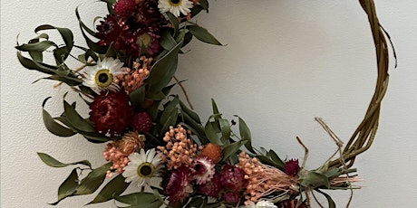 Dried flower wreath making workshop led by Fiona Le Vien