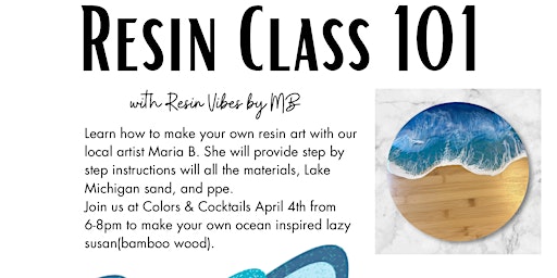 Primaire afbeelding van Resin Class 101: Make an ocean inspired lazy susan