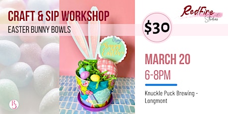 Easter Bunny Bowls - Craft & Sip Workshop primary image