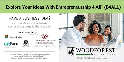 Primaire afbeelding van Explore Your Ideas With Entrepreneurship 4 All (E4ALL) - Houston, TX