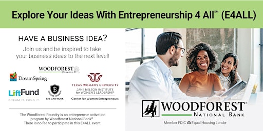 Image principale de Explore Your Ideas With Entrepreneurship 4 All (E4ALL) - Houston, TX