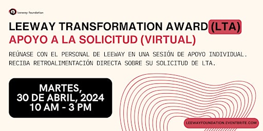 Imagen principal de 4/30 Transformation Award – apoyo a la solicitud (virtual)