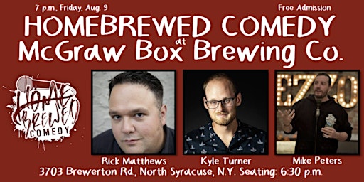 Imagem principal de Homebrewed Comedy at McGraw Box Brewing Co. (North Syracuse)