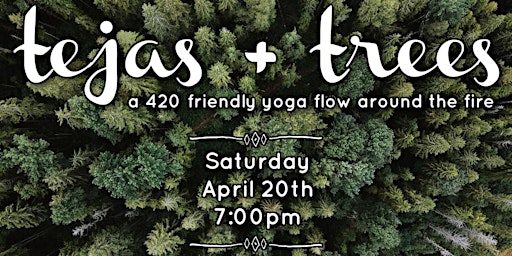 Imagen principal de Tejas + Trees: a 420 friendly yoga flow around the fire