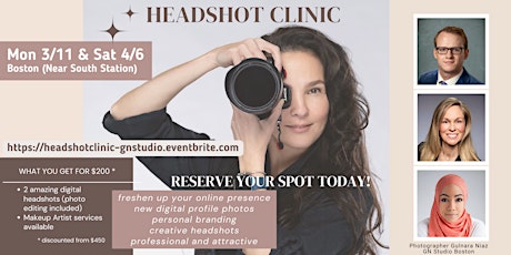Professional Headshot Clinic Boston - Sat. 4/6/24