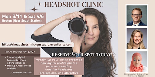 Imagem principal do evento Professional Headshot Clinic Boston - Sat. 4/6/24