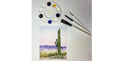 Watercolors Made Easy: Saguaro Sunset (West Salem) primary image