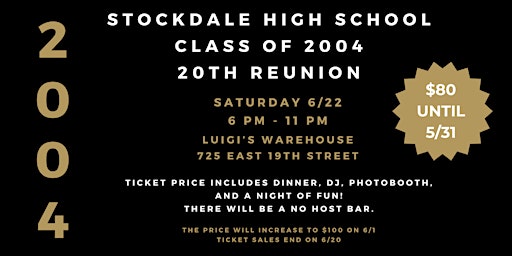 Imagem principal de Stockdale High School Class of 2004 Reunion